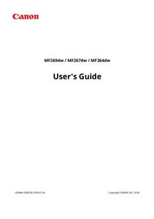 Canon i-Sensys MF264 dw manual. Camera Instructions.